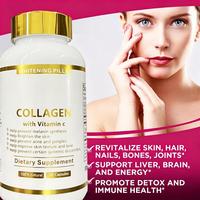 Collagène 100% naturel OEM avec capsules de vitamine C, pilules blanchissantes, complément alimentaire pour femmes, éclaircissement de la peau, soin des cheveux, des ongles et des articulations