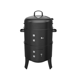 Customized Charcoal Barbecue Smoker Grill Oven Round American Style Cured Meat Smoker Multifunctional Portable Chicken Roasting - Product Image 1