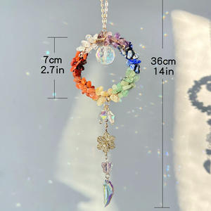 Cristal de Pedra Natural de Cura, Prisma de Ametista, Suncatcher de Vidro Suspenso, Sinos de Vento, Pingente Decorativo para Espelho Retrovisor de Carro - Product Image 5