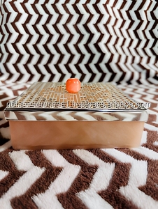 Caja de Joyería de Resina con Perilla Naranja, Organizador Artístico, Decoración para el Hogar, Caja de Regalo Artesanal, Forma Personalizada - Product Image 1