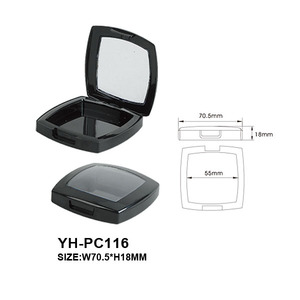 Boîte à poudre carrée compacte en ABS avec emballage de maquillage pour fenêtre Conteneur à poudre pressée pour usage industriel Surface vernie - Product Image 2