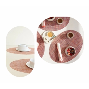 Tovagliette Ovali 43x29 Cm Rosso Oro in PVC Lavabili Riutilizzabili Eleganti Resistenti - Product Image 4