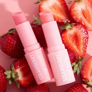 Custom Vitamin C Vegan Ultra-smooth Nourished Lips Private Label Strawberry Lip Scrub And Balm Set