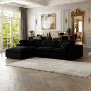 आधुनिक लक्जरी मॉड्यूलर 4-टुकड़े टुकड़े टुकड़े टुकड़े टुकड़े टुकड़े टुकड़े टुकड़े टुकड़े टुकड़े सोफे और चेज़ लाउंज लकड़ी के पैरों के साथ सेट - Product Image 2