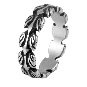 yunnique Men's <b>Titanium</b> Steel <b>Ring</b> Feather Design Geometric Pattern Gift Jewelry FY280125 - Product Image 5