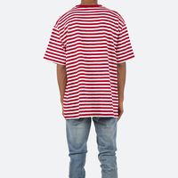 DiZNEW Vente en gros T-shirt en vrac grande taille confortable à rayures graphiques et contrastées de couleur 100% coton Design personnalisé T-shirts pour hommes