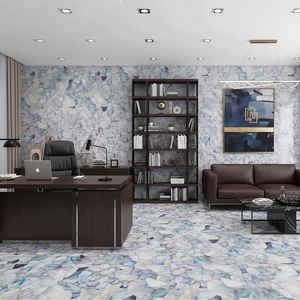 Carreaux de porcelaine en marbre poli brillant 60x60, couleur or, pour salon moderne, antidérapants, fonction briques réfractaires, intérieurs - Product Image 6