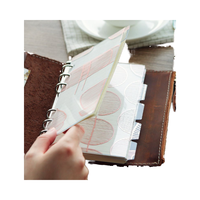 Carnet A5 à couverture rigide en cuir, 100 feuilles, avec intercalaires en plastique PP, reliure à anneaux, cahier de composition imprimé en arabe pour usage scolaire