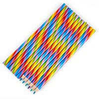 Crayon de couleur arc-en-ciel 7-en-1, crayon créatif en bois de peuplier rayé multicolore, une mine pour plusieurs couleurs pour le dessin des enfants