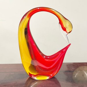 Sculpture de cygne en verre soufflé vert, décoration artistique, figurine animale de collection, artisanat en verre soufflé fait main - Product Image 5