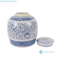 DS-RZSI10-J Lampe en porcelaine bleue et blanche de style Ming avec motif floral pour la décoration de la maison et des hôtels