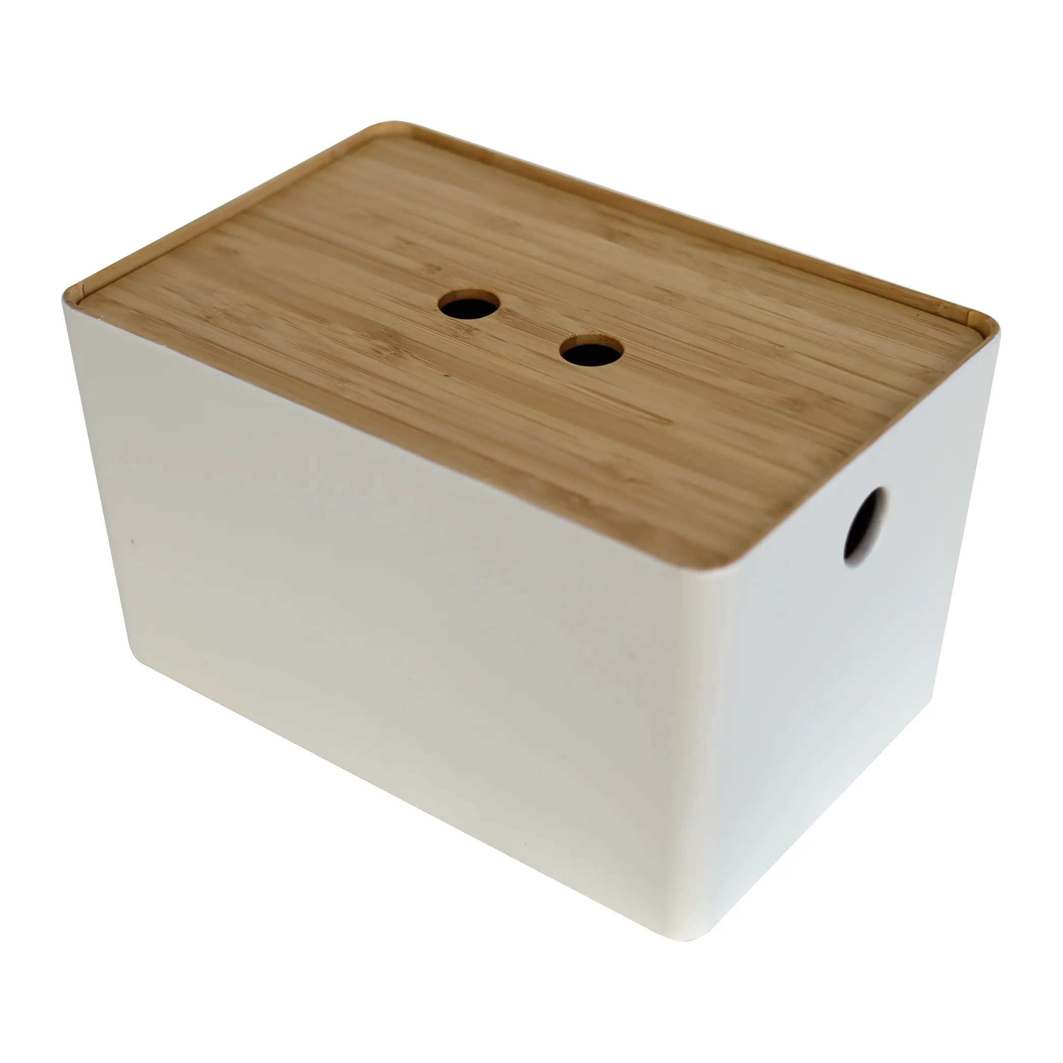 Contenitore Organizer da tavolo in legno con coperchio di bambù | Contenitore contenitore contenitore contenitore multifunzione per scrivania da casa