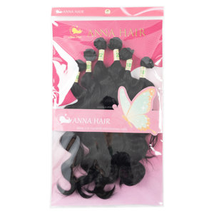 Großhandel Günstige Remy Body Wave 6-teilige Synthetische Hochtemperaturfaser-Haarverlängerungen mit Verschluss 18" 20" 22" für Haarweberei - Product Image 5