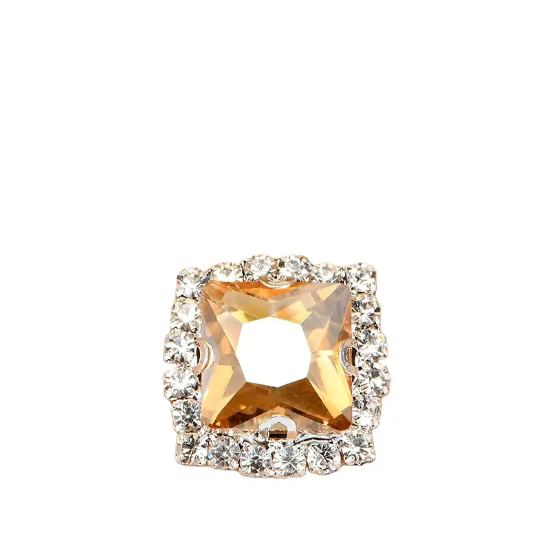 다이아몬드 모양의 모조 다이아몬드 활 신발 어퍼 하 액세서리 금속 설정 DIY 나비 공장 직접 판매 17mm 골드 유리