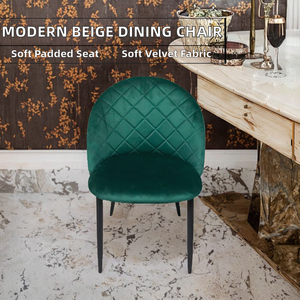 Silla de Comedor Italiana de Lujo con Tapicería de Terciopelo, Estilo Minimalista Nórdico Retro, Simple, Casual y Duradera - Product Image 2