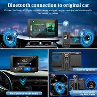 Moniteur Carplay sans fil 7 "IPS IOS Carplay et Android Auto/Navigation GPS/Commande vocale/Lien miroir, Bluetooth/Enregistreur vidéo