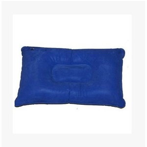 Oreiller rectangulaire gonflable en matériau floqué avec rembourrage en PVC pour les voyages - Product Image 1