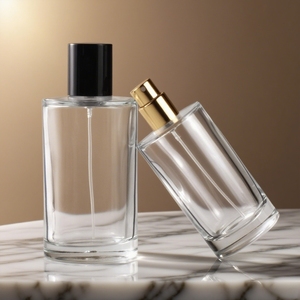 Flacon de parfum de luxe du fabricant, flacon vintage vide de 30 ml, 50 ml, 100 ml, flacon de parfum rond de luxe avec bouchon noir - Product Image 3