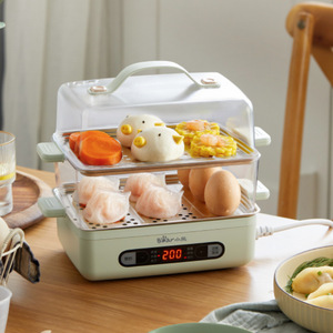 Vaporera eléctrica Little Bear ZDQ-B06N3 de doble capa con control digital para cocinar huevos al desayuno - Product Image 1