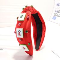 Bandeau à cheveux créatif à motif Mahjong, accessoires Mahjong, coiffe incrustée de strass, cadeau à thème amusant pour les amateurs de jeu de Mahjong