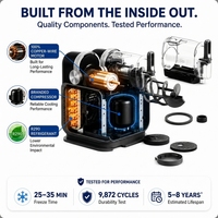 Machine à boissons glacées automatique OEM 1,8 L*2 pour cocktails, frappés, glaces, jus glacés, slushies, 8 en 1