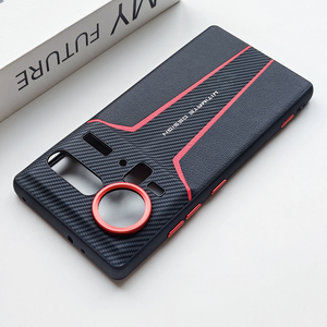 Custodia posteriore antiurto in pelle PU opaca con texture in fibra di carbonio e lente in metallo per ZTE nubia Z80 Ultra Z70 Z70S Ultra - Product Image 5