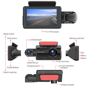 Atacado A68 câmera do carro dash câmera DVR 3,5 polegadas IPS tela 1080p dual dash cam frente e dentro wifi carro caixa preta dash cam - Product Image 4