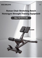 Chaise romaine commerciale robuste en fer, réglable sur plusieurs niveaux, avec poignées en PVC, banc d'hyperextension dorsale portable et pliable, capacité 35 kg