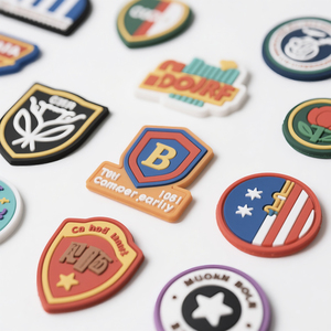 Broches personnalisées modernes en PVC et caoutchouc pour pantoufles, breloques de chaussures avec logo personnalisé, cadeau souvenir - Product Image 1