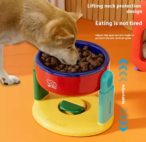 <span class=keywords><strong>Prix</strong></span> de gros bol haut anti-renversement coloré chats et chiens ventouse bol d'alimentation pour animaux de compagnie PP matériel amour Style mangeoires - Product Image 3