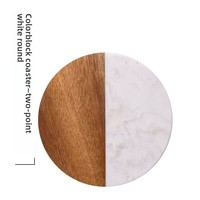 Dessous de verre en marbre et en bois au design moderne napperon rond carré à isolation thermique tapis de café en bois épissé pour logo imprimé gravé au laser