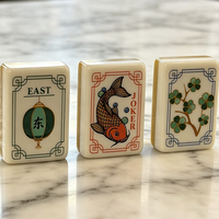Juego de Mahjong de Lujo Personalizado con 160 Fichas de Mahjong Personalizadas, Juego de Mahjong Americano Grabado para Entretenimiento Familiar y Club