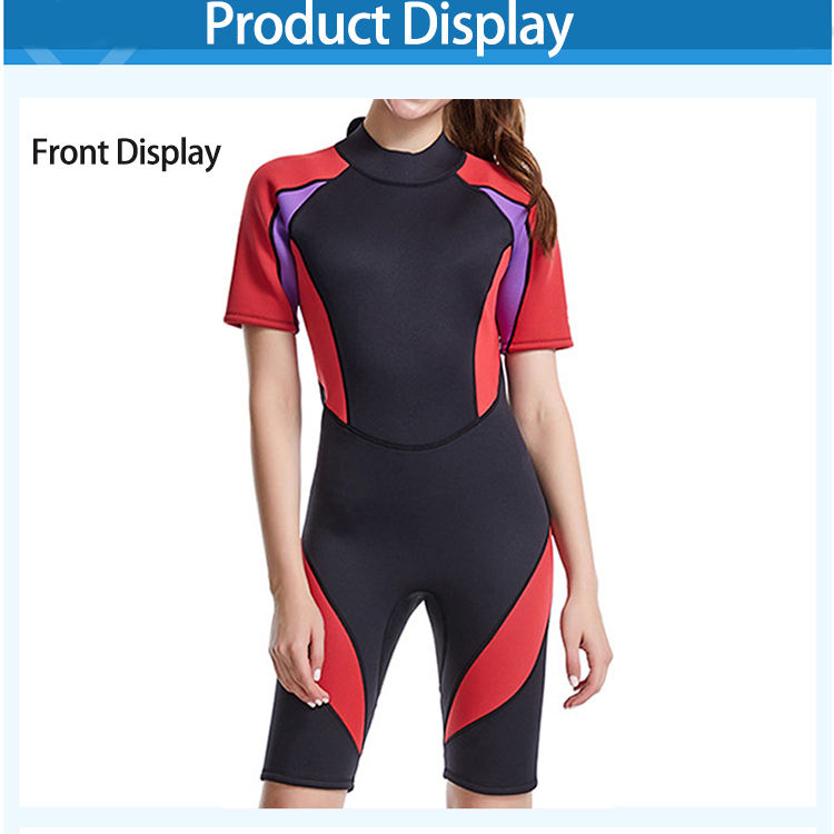 Muta Corta Da Donna In Neoprene 3mm, Maniche Corte - Per Surf, Nuoto, Kayak, Snorkeling, Subacquea (colore Rosso) - 3