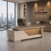 Bureau de direction moderne avec armoire de rangement, serrure à code sécurisée et hub de charge intégré pour bureau de manager