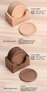 Posavasos de Madera de Haya y Nogal con Grabado Láser de Logotipo Personalizado, para Tazas de Café, Té, Bebidas y Teteras - Product Image 4