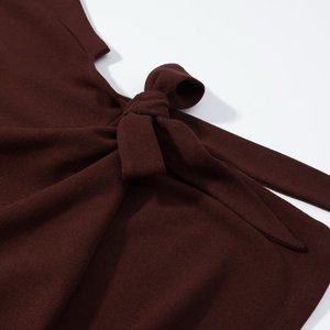 Ensemble femme 2026, nouveau costume 2 pièces, mode décontractée, <span class=keywords><strong>Joker</strong></span>, nœud papillon, haut sans manches + jupe longue rétro pour femme - Product Image 5