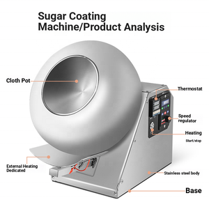 Stainless Steel <strong>Chocolate</strong> Coating Machine Automatic <strong>Peanut</strong> &amp; Nut Panning Machine for Snacks - Product Image 2
