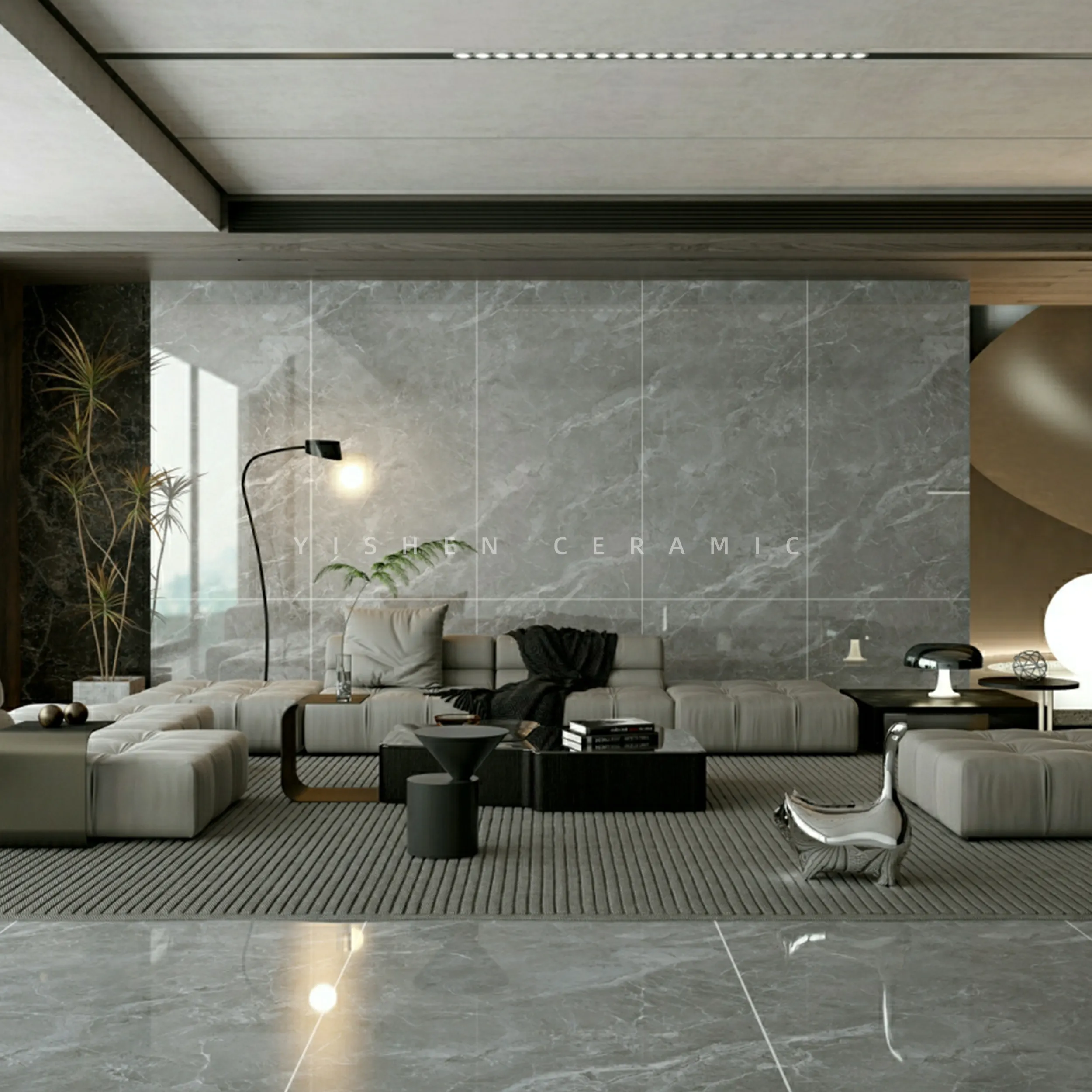 Pierre frittée moderne 900x1800mm grande dalle de sol en porcelaine marbre blanc salon matériaux de construction finition brillante