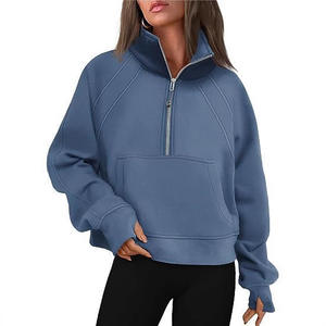 Vêtements pour femmes, automne-hiver 2023, commerce extérieur transfrontalier Europe et États-Unis, col demi-zip, couleur unie, taille S - Product Image 4