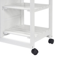 Chariot de rangement mobile pour îlot de cuisine avec couvercle Dropleaf, chariot de cuisine avec roues verrouillables et porte-serviettes à épices