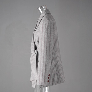 AIMEISI Hotselling popolare elegante invernale irregolare giacca a righe grigie da <span class=keywords><strong>donna</strong></span> giacca di alta qualità da <span class=keywords><strong>donna</strong></span> - Product Image 3