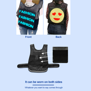 เสื้อกั๊กติดหน้าจอ LED เรืองแสงเอาท์เล็ตสำหรับกลางแจ้งเสื้อกั๊กนิรภัย LED กันน้ำแสดงภาพเคลื่อนไหวข้อความแสดงภาพเคลื่อนไหว - Product Image 4