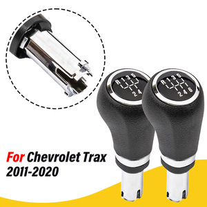Car Gear <b>Shift</b> <b>Knob</b> 5 Speed 6 Speed Leather Ergonomic Black Silver Bar Chevrolet Fitment - Product Image 4