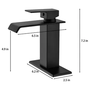 Aquacubic New Product Matte Black Painting Brass Mixer Tap Basin Waterfall Faucets Bathroom Faucet