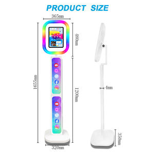 Cabina de Fotos para iPad con Tira de Luces de Colores, Cabina de Selfies para iPad con Pantalla Personalizada Giratoria y Ajustable para Estudio - Product Image 4