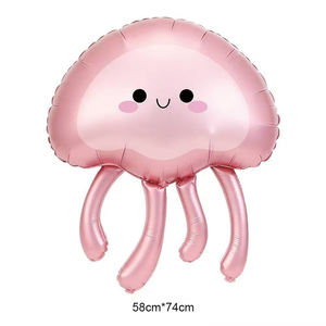 Globos de Aluminio con Diseño de Animales Marinos para Fiestas de Cumpleaños, Decoración de Fiesta, Tiburón, Cangrejo, Pez Diablo, Dibujos Animados - Product Image 3