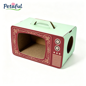 <span class=keywords><strong>Griffoir</strong></span> et maison pour chat rectangulaire moderne au design créatif TV, résistant à l'usure et aux rayures, motif imprimé pour salon - Product Image 2
