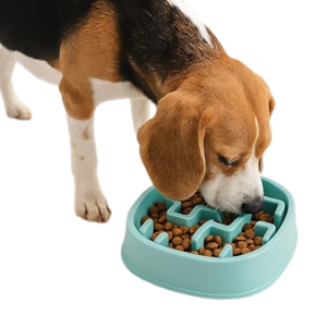 <b>Pet</b> Dog Cat Feeding Plate Anti-Knock Anti-Choke Rotating Disc Slow <b>Food</b> Bowl Eco-Friendly Waterproof Polypropylene Easy Clean - Product Image 1
