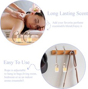 Vente chaude 8ml rond crâne forme suspendu diffuseur voiture bouteille de parfum voiture huile essentielle bouteille en verre voiture désodorisant bouteille - Product Image 5