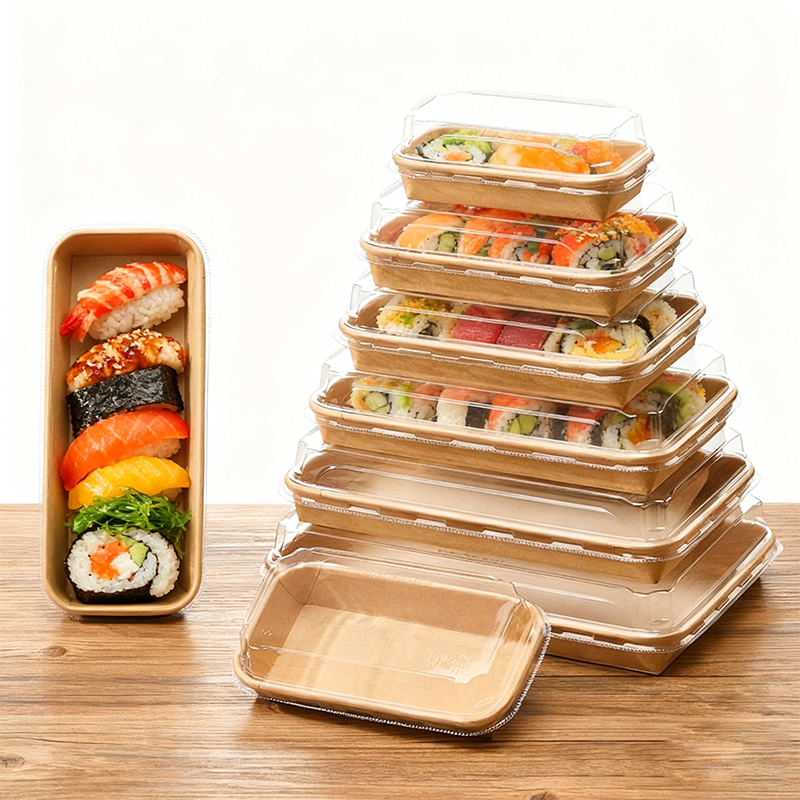 Disposable Rectangular Kraft Paper Bento Box